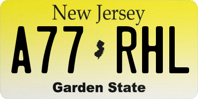 NJ license plate A77RHL