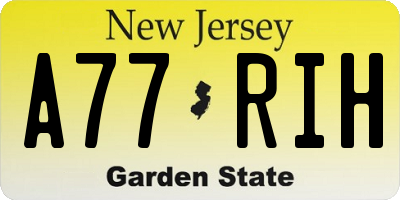 NJ license plate A77RIH