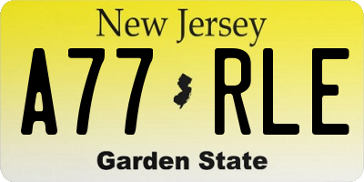 NJ license plate A77RLE