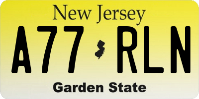 NJ license plate A77RLN