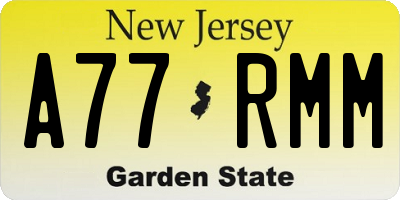NJ license plate A77RMM