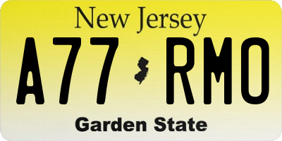 NJ license plate A77RMO