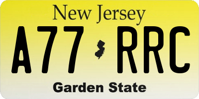 NJ license plate A77RRC