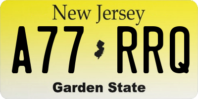 NJ license plate A77RRQ