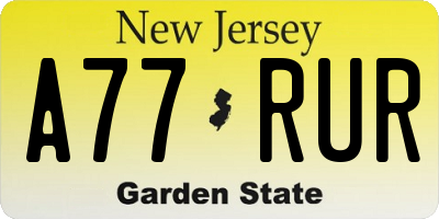 NJ license plate A77RUR