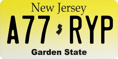NJ license plate A77RYP