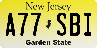 NJ license plate A77SBI