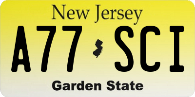NJ license plate A77SCI