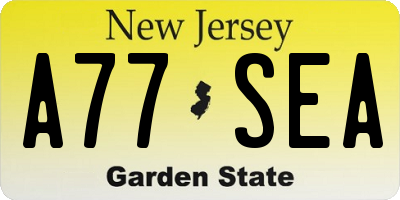 NJ license plate A77SEA