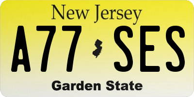 NJ license plate A77SES