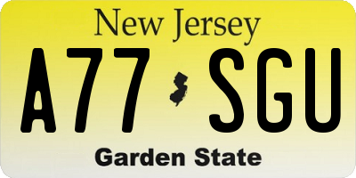NJ license plate A77SGU