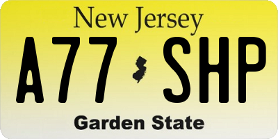 NJ license plate A77SHP