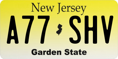 NJ license plate A77SHV