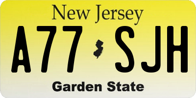 NJ license plate A77SJH