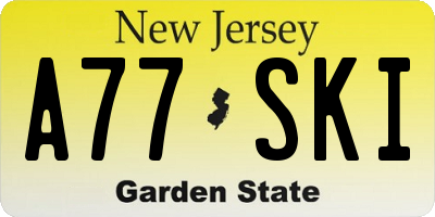 NJ license plate A77SKI