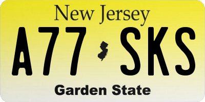 NJ license plate A77SKS
