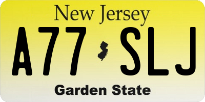 NJ license plate A77SLJ