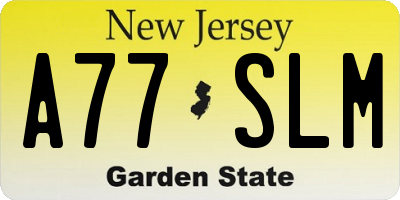 NJ license plate A77SLM