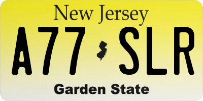 NJ license plate A77SLR