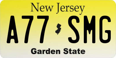 NJ license plate A77SMG