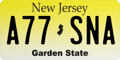 NJ license plate A77SNA