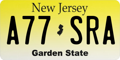 NJ license plate A77SRA