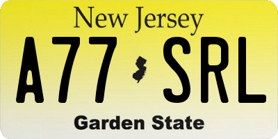NJ license plate A77SRL