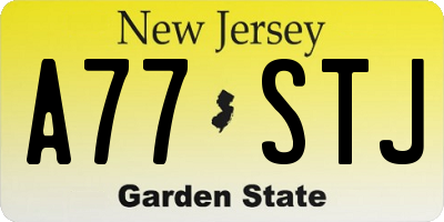NJ license plate A77STJ