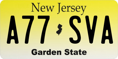 NJ license plate A77SVA