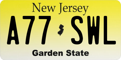 NJ license plate A77SWL