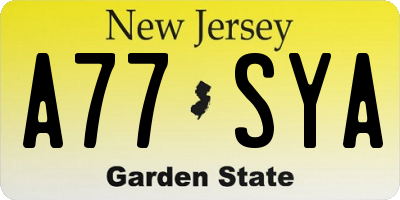 NJ license plate A77SYA