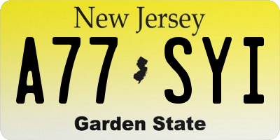 NJ license plate A77SYI