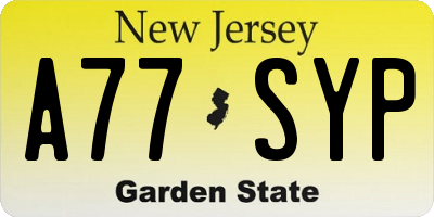 NJ license plate A77SYP