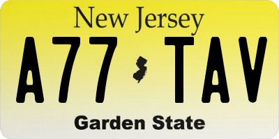 NJ license plate A77TAV