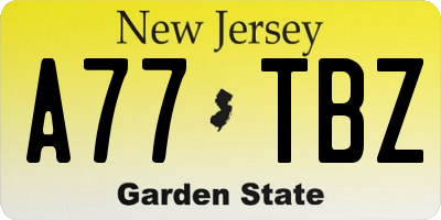 NJ license plate A77TBZ
