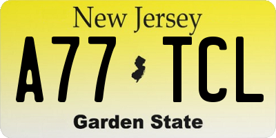 NJ license plate A77TCL