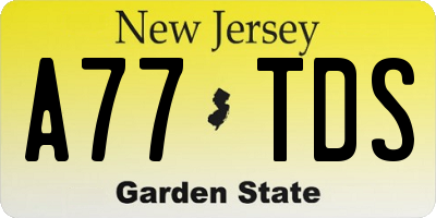 NJ license plate A77TDS