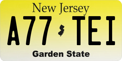 NJ license plate A77TEI