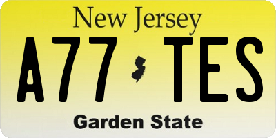 NJ license plate A77TES