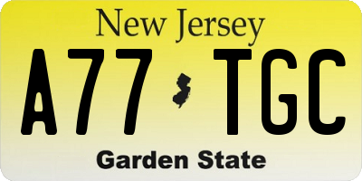 NJ license plate A77TGC