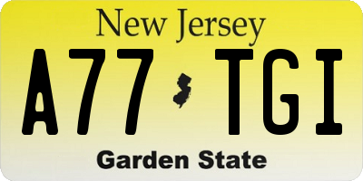 NJ license plate A77TGI