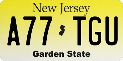 NJ license plate A77TGU