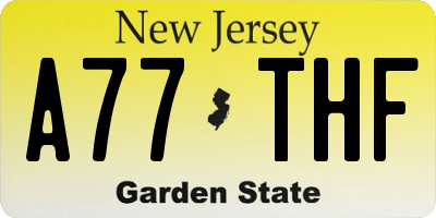 NJ license plate A77THF