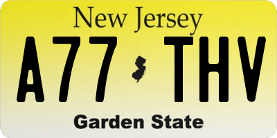 NJ license plate A77THV