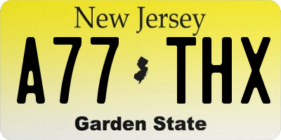 NJ license plate A77THX