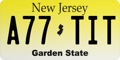 NJ license plate A77TIT