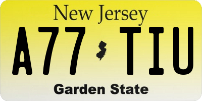 NJ license plate A77TIU