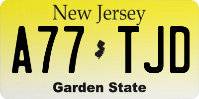 NJ license plate A77TJD
