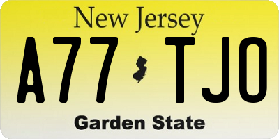 NJ license plate A77TJO