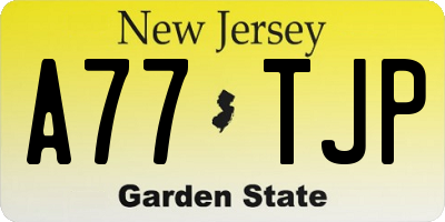 NJ license plate A77TJP